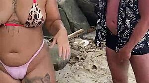 Hey, we're the hairy girls getting wild on the beach with swingers!