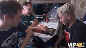 why does this young redhead do anal for a stranger in the train?