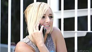 Kate England and Angel Small in lesbian cunilingus with shaved pussies