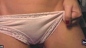 Sinn sage feels sexy stripping in lingerie, rubbing ice on big pussy