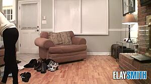 Teen in dress flaunts slender frame with huge silicone tits?