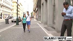 Wild brunette takes huge black cock up her ass