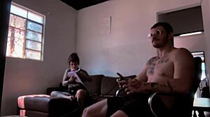 behind the scenes sucking carmona while playing video game