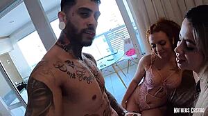 Blonde and redhead SLUTS LICK my dick before I FUCK their pussies!