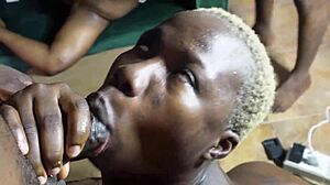 African uncut bitches fuck two huge cocks