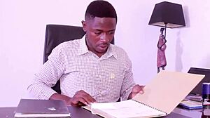 blacked brunette loves rough bbc in office pov blowjob and creampie