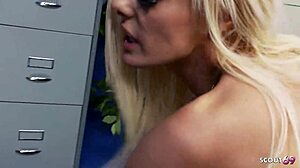 big tits milf secretary seduces stranger for quick office fuck passionately