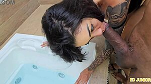 smoking and posing eva perez in red and sheer