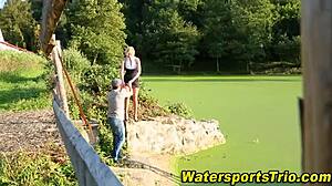 fingered slut urinates in outdoor hardcore fetish scene