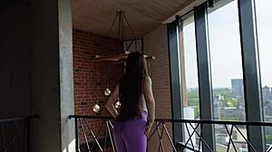 stepsister teases me stretching in tight leggings