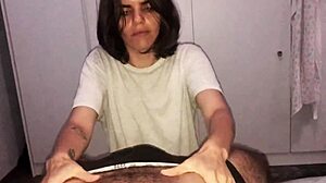 She delivers sloppy midnight blowjob to big cock