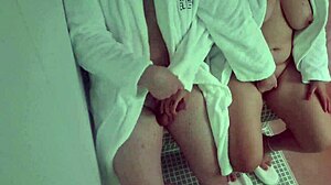 cheating wife fucks stranger in public sauna