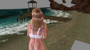 beach tease with futa and babe outdoors