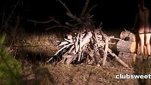 Haunted halloween outdoor masturbation scene