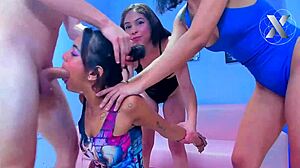 3 devils giving the wet blowjobs leaving the cock drooling