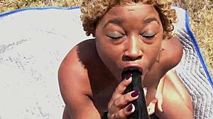 pornstar porsha carrera pulls out big strapon and dicks down nina rivera outside