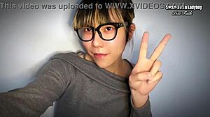 Asian Ladyboy in Pantyhose Plays Anal with Dildo. She Cums Hard in Solo Action.