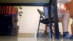 Office tease with no panties—lick and suck in naughty C31!