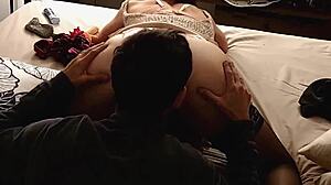 Fucking White Milf in Pink Satin Panties Doggy Style!