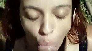 Greedy passenger sucking something in the Uber ride