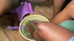 spread legs while you do my nails couple play naughty at home