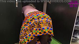 Ebony maid rides huge dick for creampie pay