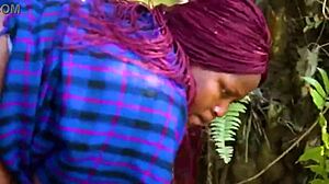 horny african bbw wife meets monster cock and loves it in the bush 😍