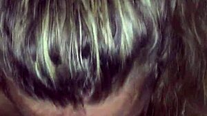 Blonde bbw casually gives sloppy blowjob to big black cock