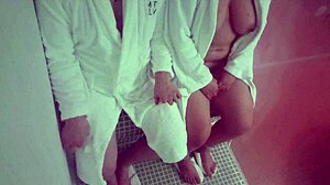 cheating wife fucks stranger in public sauna