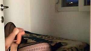 i caught her naked moaning while masturbating her wet tight pussy with a huge monster dildo until orgasm