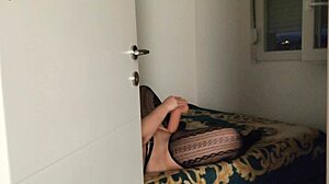 i caught her naked moaning while masturbating her wet tight pussy with a huge monster dildo until orgasm