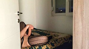 i caught her naked moaning while masturbating her wet tight pussy with a huge monster dildo until orgasm