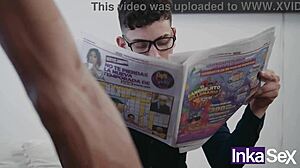 I Am Cheating On My Boyfriend With My Big Dick Personal Trainer While He Reads The Newspaper