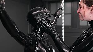 Bound in Latex and Forced to Orgasm with Vibrators