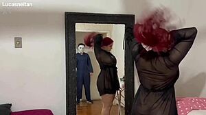 Omg, Halloween Michael Myers just wrecked Camila Gaucha’s butt, no mercy!