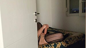 i caught her naked moaning while masturbating her wet tight pussy with a huge monster dildo until orgasm