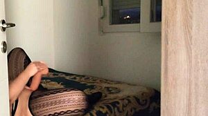 i caught her naked moaning while masturbating her wet tight pussy with a huge monster dildo until orgasm