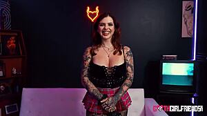 Goth Keisha Grey Seduces with Stunning Body in Miniskirt and Deepthroat Action