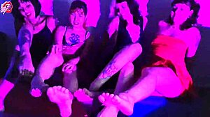 Four Little Teens Party with Foot Worship and Kissing