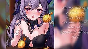 Anime keqing femdom feet joi with edging humiliation.