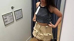 18yo Asian Sucks in Fitting Room and Swallows