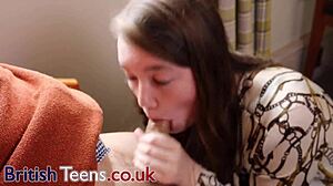 British Teen Sucks Off Older Stranger in Doggystyle.