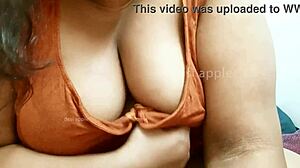 tamil aunty flaunts massive boobs