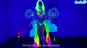 Jewelz blu body paint and masturbation show