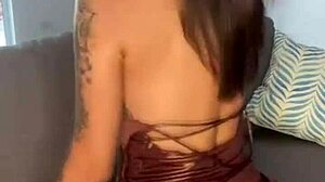 Exposed 18-Year-Old Brunette Girlfriend Masturbates For Old Friend