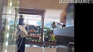 Filming Hot Brazilian Blonde at Market - Sneaky Voyeur Captures Every Move