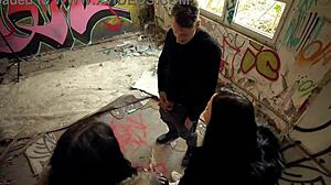 Julia Parker and Maria Gail Dive into Risky No-Condom FFM 3Some at Lost Place