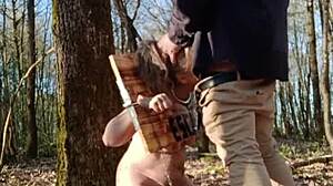 Slave Submissive Takes Cum Facial In Pillory