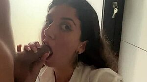 Girl Walks In Cafe With Cum On Face