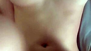 Petite girl with shaved pussy rides in cowgirl position